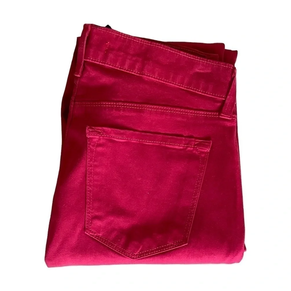 J Brand Revolve Zipper Hem Low Rise Red Classic Ankle Jeans Size 26